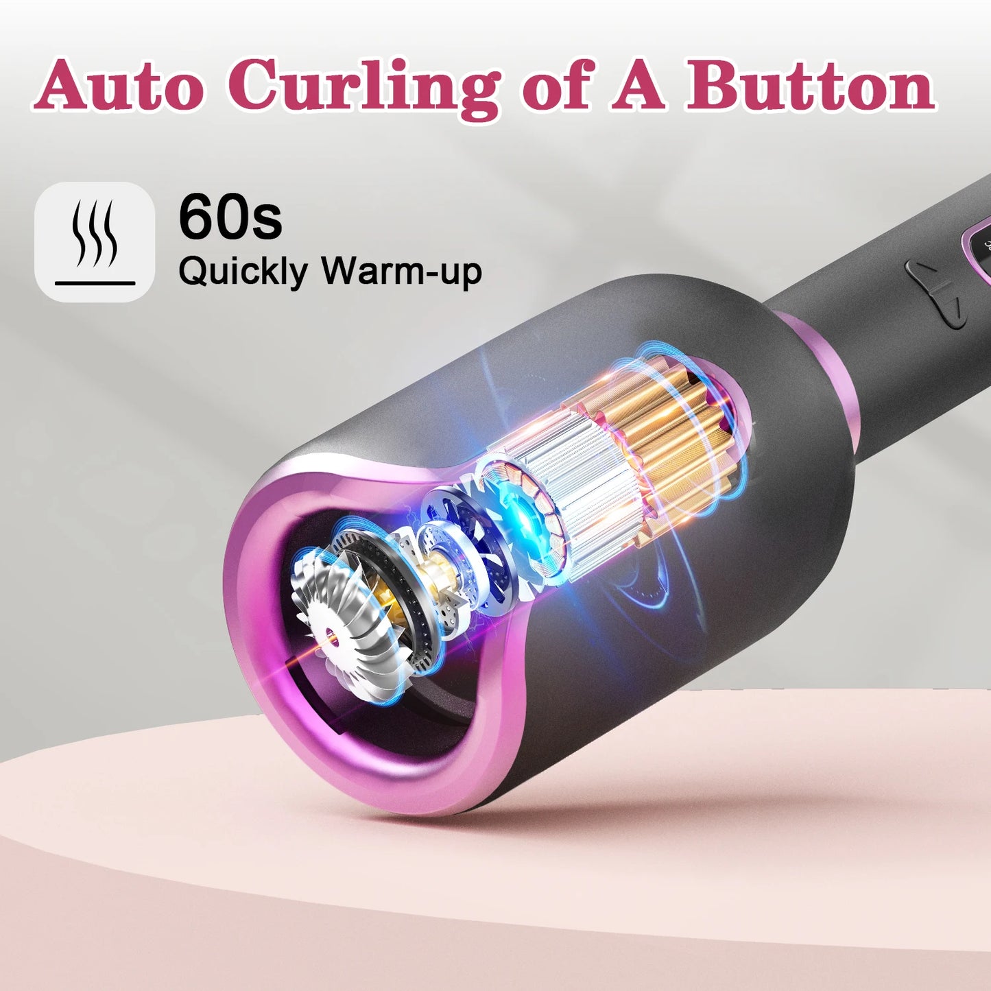 YIBER Rotating Curling Iron Wand Waves Natural Curls Styling Tools Ceramic Curly Automatic Power-Off Hair Curler For Hair Care