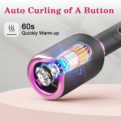 YIBER Rotating Curling Iron Wand Waves Natural Curls Styling Tools Ceramic Curly Automatic Power-Off Hair Curler For Hair Care