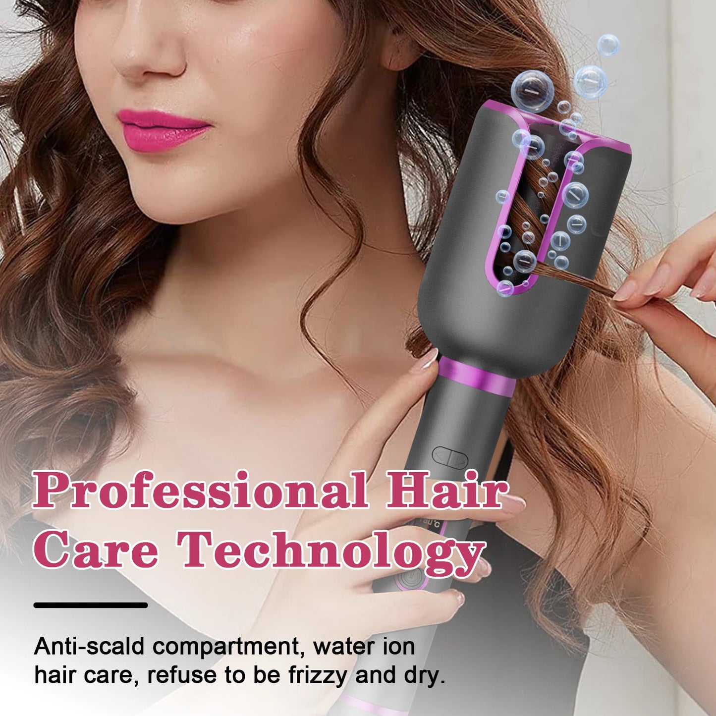 YIBER Rotating Curling Iron Wand Waves Natural Curls Styling Tools Ceramic Curly Automatic Power-Off Hair Curler For Hair Care