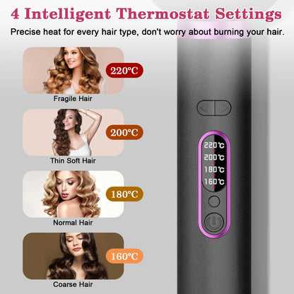 YIBER Rotating Curling Iron Wand Waves Natural Curls Styling Tools Ceramic Curly Automatic Power-Off Hair Curler For Hair Care
